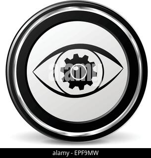 Illustration der Suche Augensymbol schwarz und Silber Stock Vektor