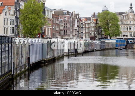 Berühmten schwimmenden Blumenmarkt in Amsterdam Holland Stockfoto