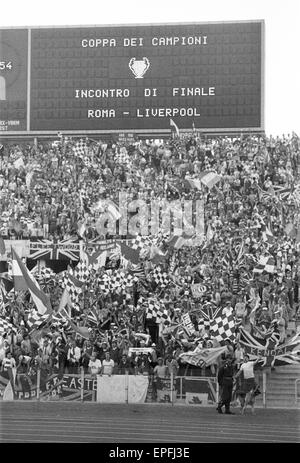 Liverpool gegen AS Roma Europacup-Finale im Stadio Olimpico 30. Mai 1984 Final Score: Liverpool 4: 2 AS Roma Stockfoto