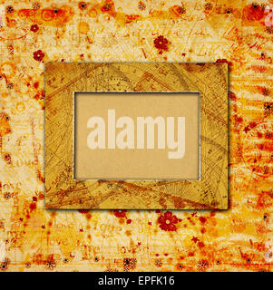 Abstrakten antiken Hintergrund im Scrapbooking-Stil mit chaotischen Zier- und Papier Rahmen Stockfoto