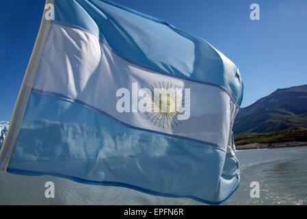 Argentinische Flagge Patagonien Argentinien Stockfoto