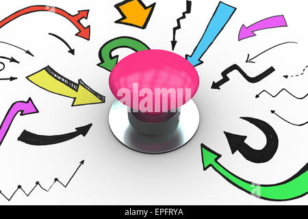 Start gegen Pfeile Grafik Stockfoto