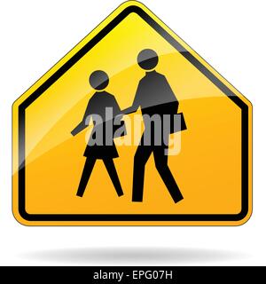 Illustration des gelben Design Zeichen für Schule zone Stock Vektor