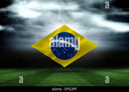 Zusammengesetztes Bild digital erzeugte brasilianischen Nationalflagge Stockfoto