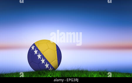 Zusammengesetztes Bild des Fußballs in Bosnien und Herzegowina Farben Stockfoto
