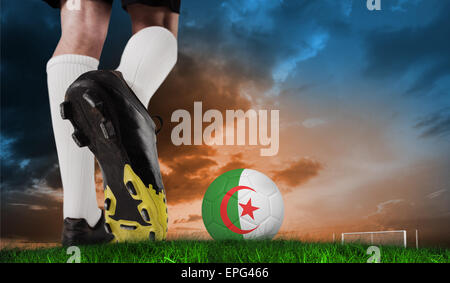 Zusammengesetztes Bild der Fußballschuh treten Algerien ball Stockfoto