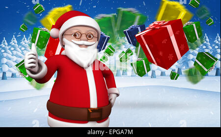 Zusammengesetztes Bild von niedlichen cartoon Weihnachtsmann Stockfoto