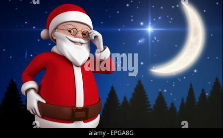 Zusammengesetztes Bild von niedlichen cartoon Weihnachtsmann Stockfoto