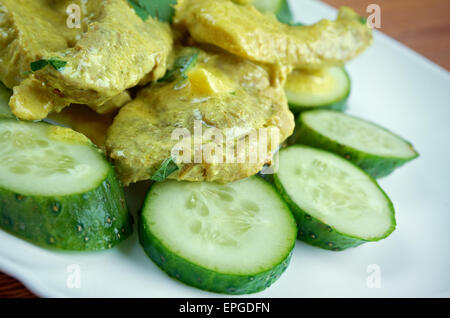 Curry-de Porc Aux concombres Stockfoto