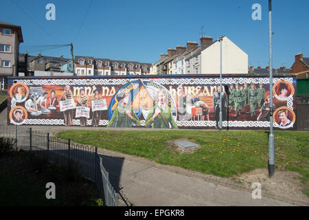 Republikanische Wandbild Gartan Square Westland Street Derry Londonderry Nordirland Stockfoto