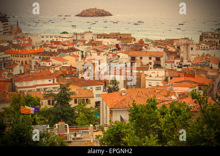 Panorama der Stadt Tossa de Mar, Spanien Stockfoto