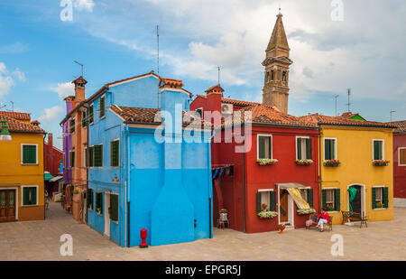 Bunte Häuser von Burano, Venedig, Italien Stockfoto