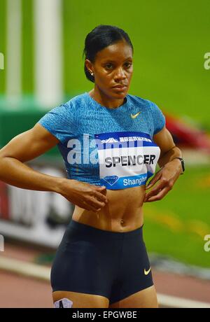 17. Mai 2015 - Shanghai, Volksrepublik China - jamaikanischen KALIESE SPENCER während der Diamond League Shanghai Stadium Shanshai. © Marcio Machado/ZUMA Draht/Alamy Live-Nachrichten Stockfoto