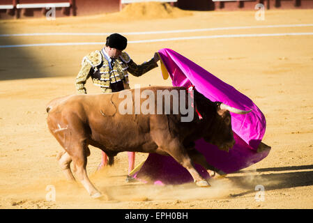 JEREZ DE LA FRONTERA, Spanien - Mai 16: Torero Enrique Ponce statt der Stierkampf auf der Messe in Jerez De La Frotera. (F Stockfoto