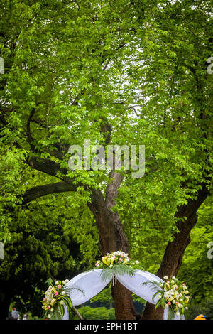 Hochzeit im Rasen Stockfoto