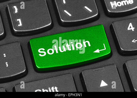 Computer-Notebook-Tastatur mit Lösung Stockfoto