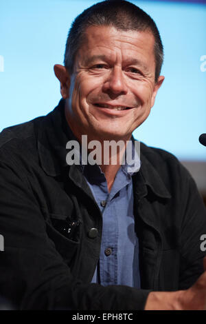 TURIN, Italien - 16.Mai: Schriftsteller Emmanuel Carrère am Salone del Libro, internationale Buchmesse am 16. Mai 2015 in Turin. Stockfoto