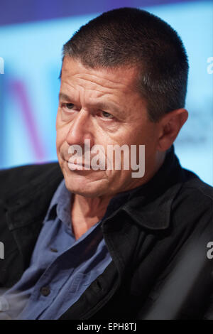 TURIN, Italien - 16.Mai: Schriftsteller Emmanuel Carrère am Salone del Libro, internationale Buchmesse am 16. Mai 2015 in Turin. Stockfoto