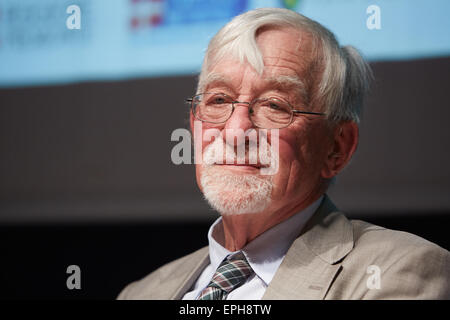 TURIN, Italien - 16.Mai: Schriftsteller Lars Gustafsson am Salone del Libro, internationale Buchmesse am 16. Mai 2015 in Turin. Stockfoto