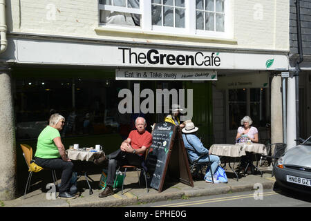 Totnes Devon Uk das grüne Cafe Stockfoto