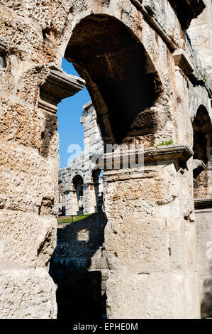 Römische Arena in Pula in Istrien, Kroatien, Europa Stockfoto