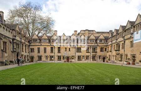 Viereck-Ansicht des Brasenose College (vollständig: The Kings Hall und College Brasenose, abgekürzt BNC), Oxford, England, UK Stockfoto