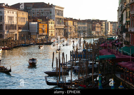 Am späten Nachmittag an den Canal Grande, Venedig, Italien Stockfoto