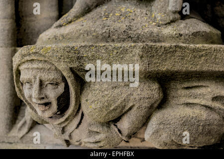 Steinerne Figur Dekoration auf dem Turm von der Universität Kirche von St Mary die Jungfrau, Oxford, England, UK. Stockfoto