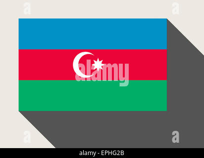 Aserbaidschan-Flagge in flachen Web-Design-Stil. Stockfoto