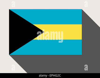 Bahamas Flagge in flachen Web-Design-Stil. Stockfoto