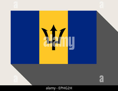 Barbados-Flagge in flachen Web-Design-Stil. Stockfoto