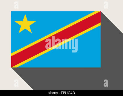 Demokratische Republik des Kongo-Flags im flachen Web-Design-Stil. Stockfoto