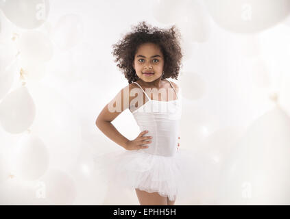 Porträt eines kleinen und niedlichen Ballett-Tänzerin Stockfoto