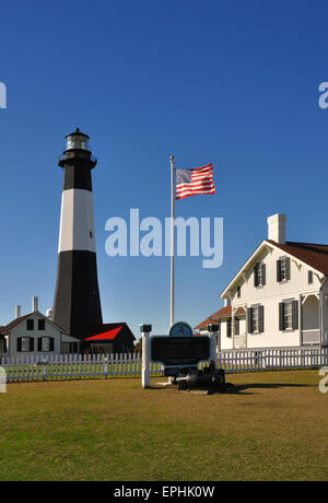 Leuchtturm von Tybee Island, Georgia Stockfoto