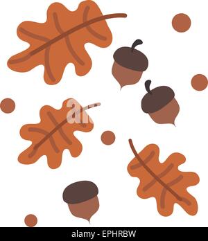 Vektor-Illustration im Herbst Eicheln, isoliert auf weißem Hintergrund Stock Vektor
