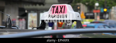 Taxi Paris Taxi Schild Taxi Parisien Paris Frankreich Stockfoto