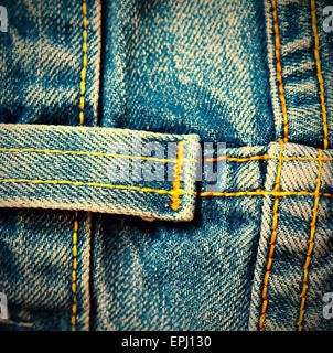 Vintage-Denim Oberfläche mit Nähten Stockfoto