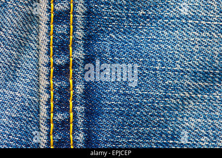 Jeans-Textur mit Nähten Stockfoto