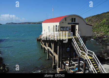 St Justinians Lifeboat Station, in der Nähe von St Davids, Pembrokeshire, Wales Stockfoto