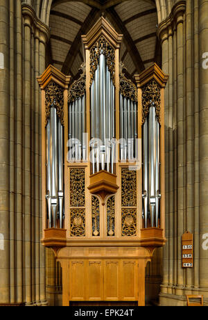 Lancing College Chapel, kleine Pfeifenorgel. Stockfoto