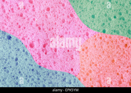 Detail einer farbigen Schwamm Textur Stockfoto