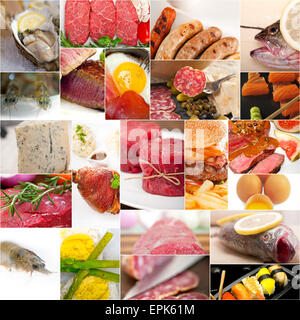 proteinreiche Nahrung Kollektion collage Stockfoto