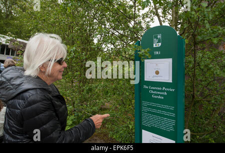 2015 RHS Chelsea Flower Show Eröffnungstag, Royal Hospital Chelsea, London, UK. 19. Mai 2015. Laurent-Perrier Chatsworth Garten entworfen von Dan Pearson, Goldmedaille Stand und Best In Show Gewinner. Bildnachweis: Malcolm Park Leitartikel/Alamy Live-Nachrichten Stockfoto