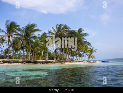 Panama, San Blas Inseln, Mamitupu, Kuna Stamm Tropeninsel In der Karibik Stockfoto