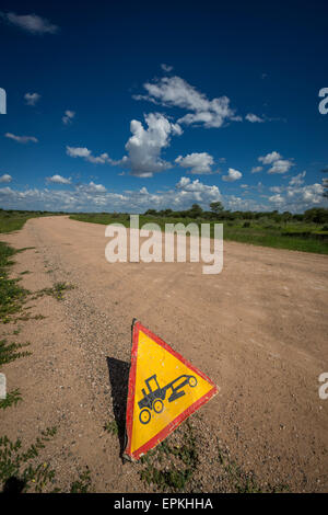 Road Sign, Okonjima, Namibia, Africia Stockfoto