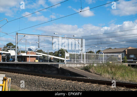 Blick auf Toongabbie Bahnhof in westlichen Sydney Wachstumsbereich, new-South.Wales, Australien Stockfoto