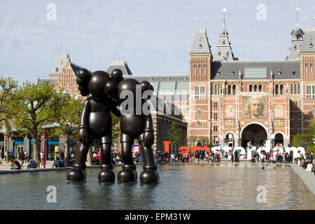 Statue im Rijksmuseum in Amsterdam "Walking on Water" Stockfoto