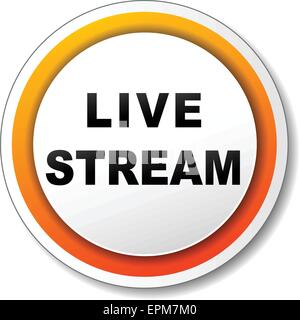 Illustration der weißen und orangefarbenen Symbol für live-stream Stock Vektor