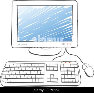 Illustration der Computerzeichnung auf weißem Hintergrund Stock Vektor