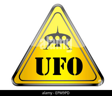 Fun-UFO-Warnschild. Stockfoto